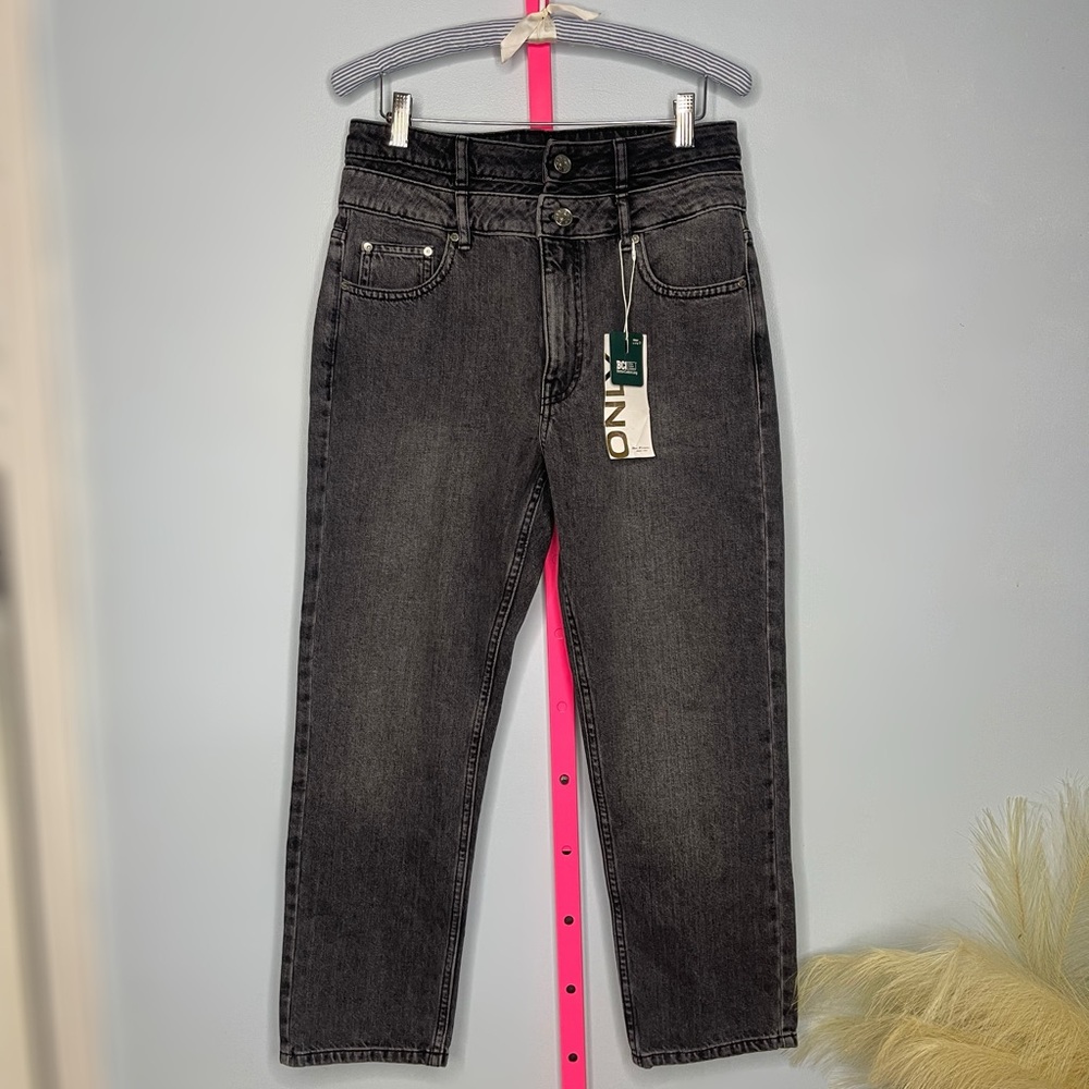 ONLY High Rise Black Wash Straight Leg Jeans size 29